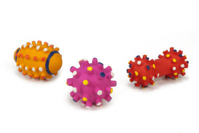 Beeztees Köpek Oyuncağı, Sesli, Top ve Dambıl, Lateks, Çeşitli Renklerde, 10,5cm - 1