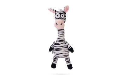 Beeztees Köpek Oyuncağı, Sesli, Zebra, Peluş, Siyah/Beyaz, 33x10x9cm - 1