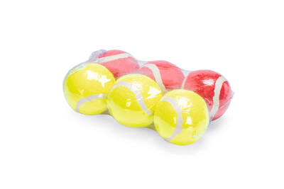 Beeztees Köpek Oyuncağı, Tenis Topları, Kırmızı/Sarı, 6 Adet, 6,5cm - 5
