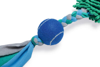 Beeztees Köpek Oyuncağı, Tut Getir Tenis Toplu, Peluş, Mavi-Yeşil, 90x10x6cm - 1