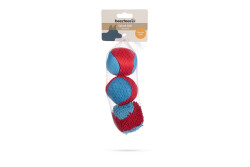 Beeztees Köpek Oyuncağı, Yüzen, İçi Su Dolabilen Toplar, Mavi/Kırmızı, 3 Adet, 6,2cm - 1