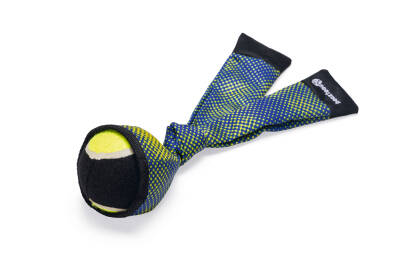 Beeztees Köpek Oyuncağı, Yüzen, Tenis Topu ve Kumaş Fırlatma, Mavi/Sarı 29cm - 2