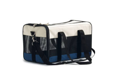 Beeztees Köpek Taşıma ve Seyahat Çantası, Krem/Mavi, 43x25x27cm - 1