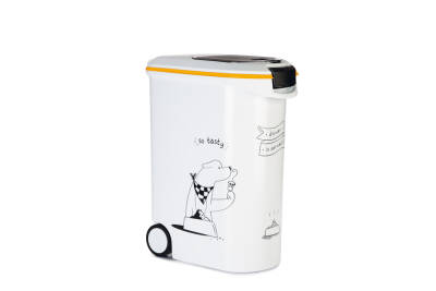 Beeztees Mama Saklama Kabı, Plastik, Tekerlekli, Özel Kapaklı, Beyaz, 54L - 5
