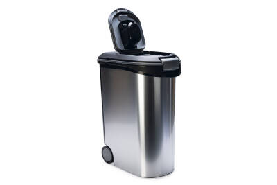 Beeztees Mama Saklama Kabı, Plastik, Tekerlekli, Özel Kapaklı, Dışı Metal Görünümlü 54L - 3