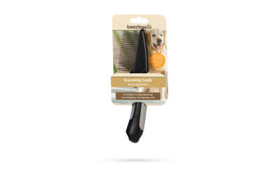 Beeztees Tüy Dökme Dönemi Köpek Tarağı, L, Siyah Gri, 21cm, 21x5,5x3cm - 4