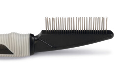 Beeztees Tüy Dökme Dönemi Köpek Tarağı, M, Siyah Gri, 21cm, 21x4,5x2cm - 3