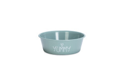 Beeztees Yavru Köpek Mama Su Kabı, Paslanmaz Çelik, Kaymaz Taban, Turkuaz, 13cm, 470ml - 1