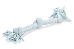 Beeztees Yavru Köpek Oyuncağı, Çift Düğümlü Diş İpi, Peluş, Mavi, 30x6x4,5cm - Beeztees