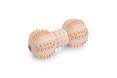Beeztees Yavru Köpek Oyuncağı, Diş Kaşıma ve Masaj Dambıl, Kauçuk, Pembe, 9cm - 1