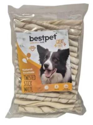 BestPet Burgu Beyaz Kemik Çubuk Köpek Ödülü 350 gr - 1