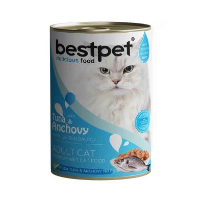 Bestpet Ton Balıklı ve Hamsili Gravy Yetişkin Kedi Konservesi 400 gr - 1