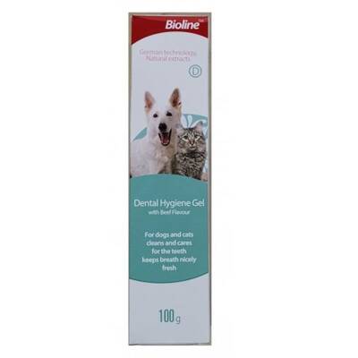 Bioline Biftek Aromalı Kedi ve Köpek Ağız Bakım Jeli 100 Ml - 1