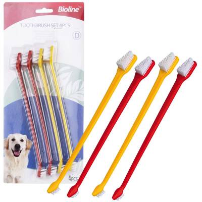 Bioline Köpek Diş Fırçası 4'lü Paket - 1