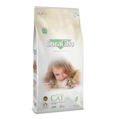 BonaCibo Kuzu Etli ve Pirinçli Yetişkin Kedi Maması 15 Kg - 1