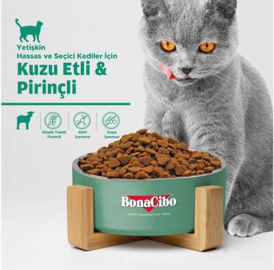 BonaCibo Kuzu Etli ve Pirinçli Yetişkin Kedi Maması 2 Kg - 2