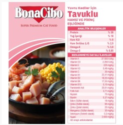 BonaCibo Tavuklu (Hamsi ve Pirinç eşliğinde) Yavru Kedi Maması 1.5 Kg - 4