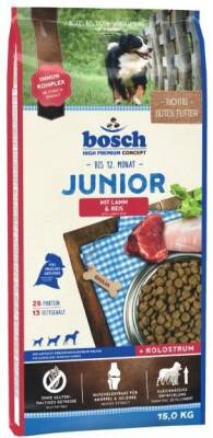 Bosch Junior Glutensiz Kuzu Etli ve Pirinçli Yavru Köpek Maması 15 kg - 1