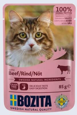 Bozita Tahılsız Sığır Etli Yetişkin Kedi Konserve Maması 85 gr - 1