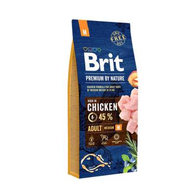 Brit By Nature Adult M Tavuklu Orta Irk Yetişkin Köpek Maması 15 kg - 1