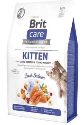 Brit Care Gentle Digestion & Strong Immunity Somonlu Tahılsız Yavru Kedi Maması 7 kg - 1