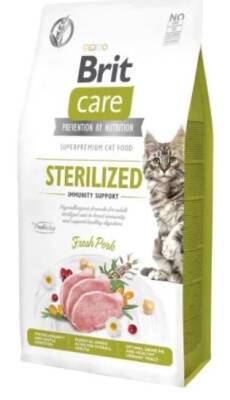 Brit Care Immunity Prebiotik İçerikli Domuzlu Kısırlaştırılmış Kedi Maması 2 kg - 1
