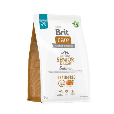 Brit Care Tahılsız Somonlu Hassas Deri Yapısına Sahip Yaşlı Köpek Maması 3 kg - 1