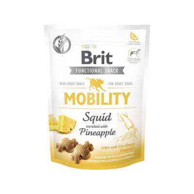 Brit Mobility Glütensiz Kemik Gelişimi İçin Ananas ve Kalamarlı Köpek Ödülü 150 gr - 1