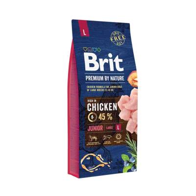 Brit Premium By Nature Junior L Büyük Irk Tavuklu Yavru Köpek Maması 15 kg - 1