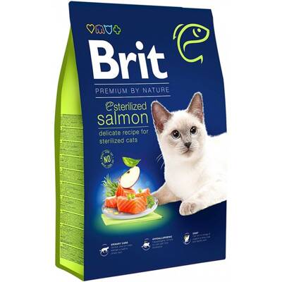 Brit Premium Kısırlaştırılmış Somonlu Yetişkin Kedi Maması 8 kg - 1