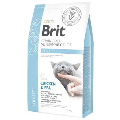 Brit Veterinary Diet Obesity Kilo Kontrolü için Tahılsız Kedi Maması 2 kg - 1