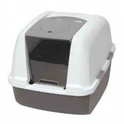 Catit Cabrio Karbon Filtreli Kapalı Kedi Tuvaleti Gri - Catit