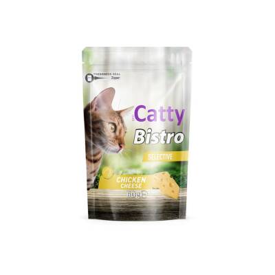 Catty Bistro Seçici Kediler İçin Tavuklu ve Peynirli Kedi Ödül Maması 60 Gr - 1