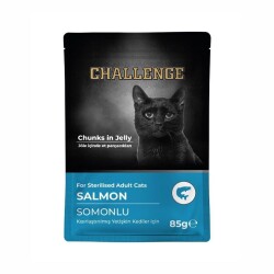 Challenge Pouch Somonlu Kısırlaştırılmış Yetişkin Kedi Konservesi 85 Gr - Challenge