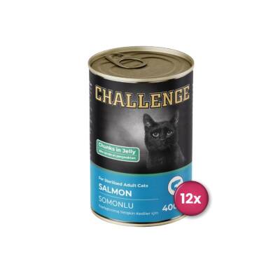 Challenge Somonlu Kısırlaştırılmış Yetişkin Kedi Konservesi 400 Gr X 12 Adet - 1