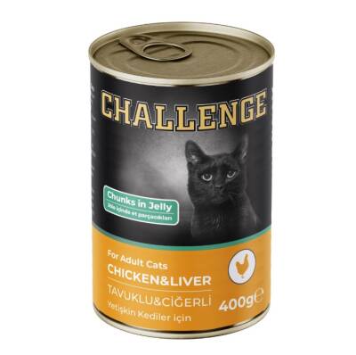 Challenge Tavuk ve Ciğerli Yetişkin Kedi Konservesi 400 Gr - 1