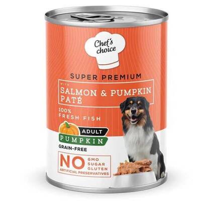 Chef's Choice Tahılsız Somonlu Balkabaklı Ezme Konserve Köpek Maması 400 gr - 1