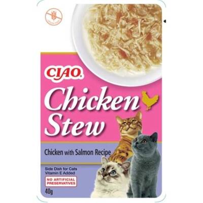 Ciao Chicken Churu Stew Tavuk Güveç ve Somon Balıklı Kedi Ödül Maması 50 gr - 1