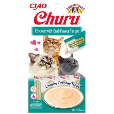 Ciao Churu Cream Tavuklu ve Yengeçli Kedi Ödül Kreması 4 X 14 Gr - 1