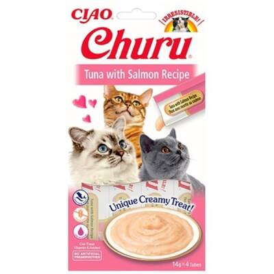 Ciao Churu Cream Ton Balıklı ve Somonlu Kedi Ödül Kreması 4 X 14 Gr - 1