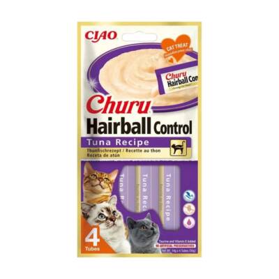 Ciao Churu Hairball -Tüy Yumağı Kontrollü- Ton Balıklı Kedi Ödül Maması 4 X 14 Gr - 1