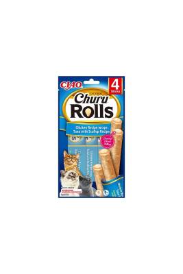 Ciao Sticks Tavuk Sargılı Ton Balıklı ve Deniz Taraklı Kedi Ödül Maması 4 X 10 gr - 1