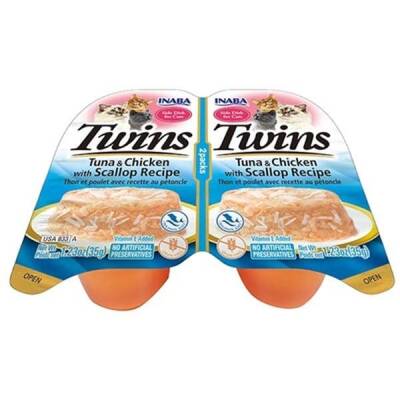 Ciao Twins Churu Ton Balıklı Deniz Taraklı ve Tavuklu Kedi Ödül Jölesi 2 X 35 gr - 1