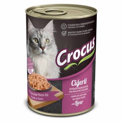 Crocus Yetişkin Kedi Ciğerli Yaş Mama 400 gr - 1