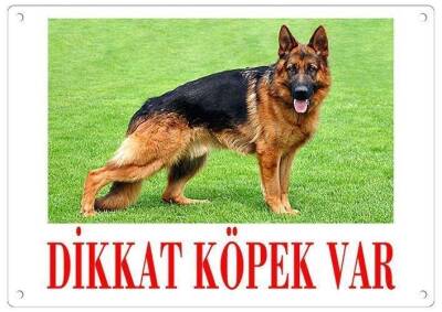 Dikkat Köpek Var Levhası Alman Kurdu Resimli - 1