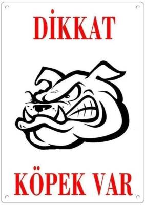 Dikkat Köpek Var Levhası Buldog Kafa - 1