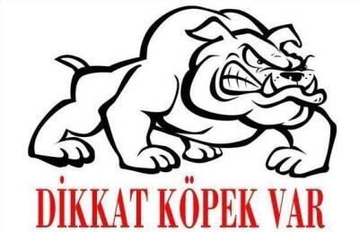 Dikkat Köpek Var Levhası Buldog Vücut - 1
