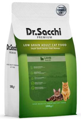 Dr. Sacchi Premium Düşük Tahıllı Kuzu Etli Yetişkin Kedi Maması 1 kg - 1