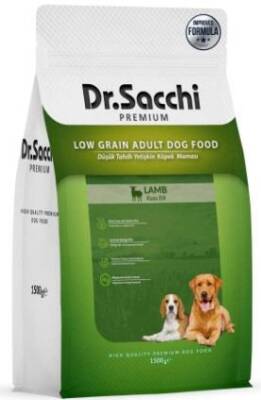Dr. Sacchi Premium Düşük Tahıllı Kuzu Etli Yetişkin Köpek Maması 1,5 kg - 1