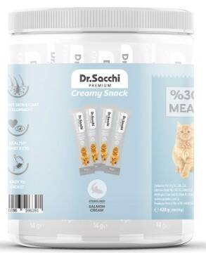 Dr.Sacchi Creamy Sıvı Somonlu Kısırlaştırılmış Kedi Ödülü 30 Adet - 1